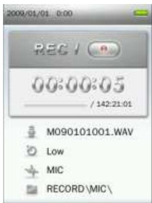 TRANSCEND MP870 - Enregistrer au moyen du dictaphone - 1