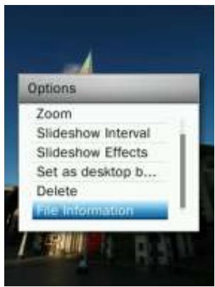 TRANSCEND MP870 - Information Fichier - 1