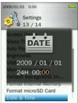 TRANSCEND MP870 - Date &amp; Heure - 2