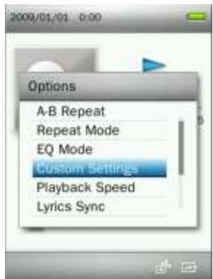 TRANSCEND MP870 - Réglages personalisés - 1