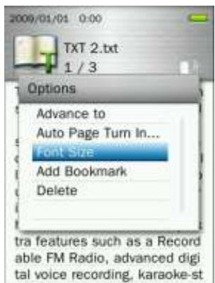 TRANSCEND MP870 - Taille de la police - 1