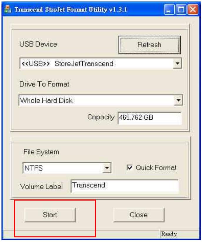 TRANSCEND STOREJET 35T3 - Attention! formater le disque effacera toutes les données stockées dans votre StoreJet 35T3. - 9
