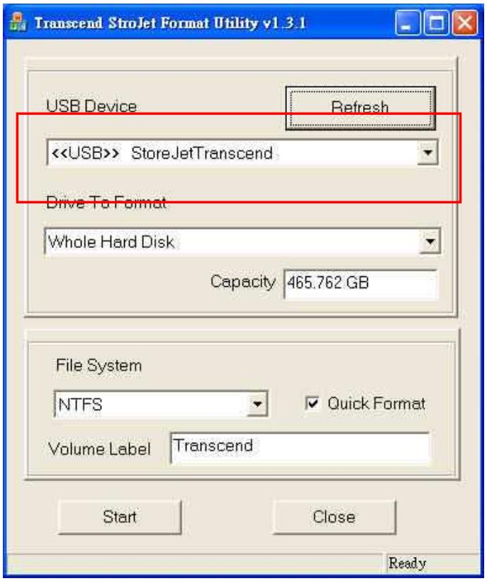 TRANSCEND STOREJET 35T3 - Attention! formater le disque effacera toutes les données stockées dans votre StoreJet 35T3. - 1