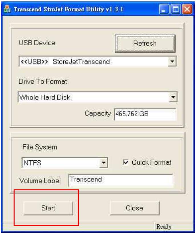 TRANSCEND STOREJET 35T3 - Attention! formater le disque effacera toutes les données stockées dans votre StoreJet 35T3. - 2