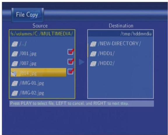EMTEC HDD MOVIE CUBE Q100 - Menu de Copie de Fichier - 3