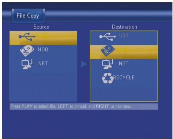 EMTEC HDD MOVIE CUBE Q120 - Menu Copie de Fichier - 2
