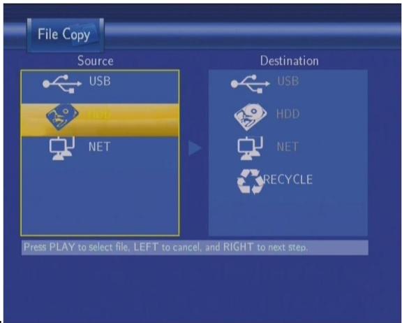 EMTEC HDD MOVIE CUBE Q120 - Menu Copie de Fichier - 1