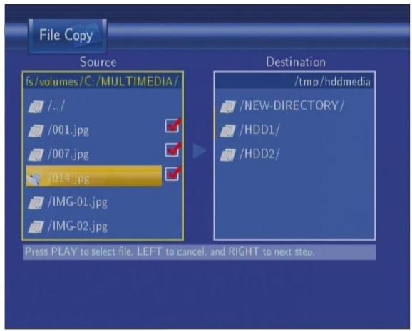 EMTEC HDD MOVIE CUBE R700 - Menu Copie de Fichier - 3