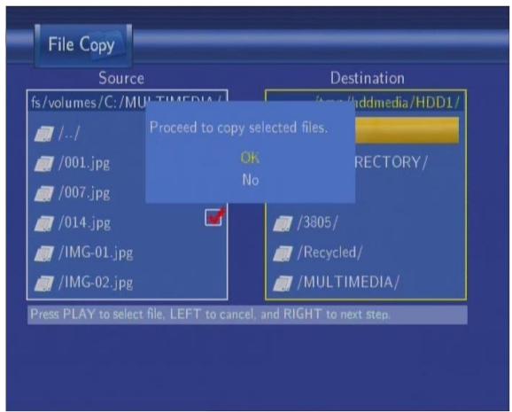 EMTEC HDD MOVIE CUBE R700 - Etape 4: Procedez à la copie des fichiers sélectionnés. - 1