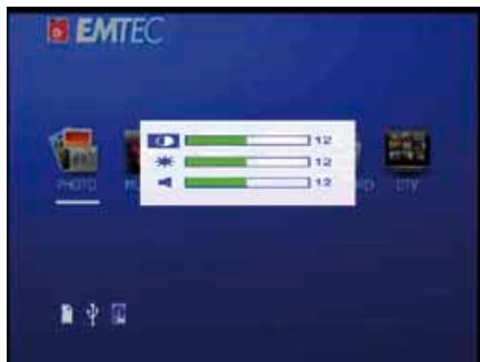 EMTEC HDD MOVIE CUBE THEATER T750 - Reglages du contraste et de la luminosité - 1