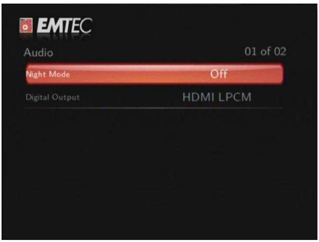 EMTEC LECTEUR MULTIMDIA N200 - Changement des paramètres audio - 1
