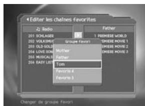 HUMAX F2-1002 - Sélection d'une liste de chaînes favorites - 1
