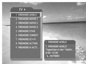 HUMAX F2-1002 - Affichage et changement de chaînes - 1