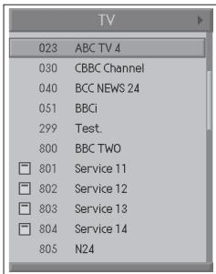 HUMAX LGB-19DXT - Affichage de la liste des canaux - 3