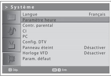 HUMAX LGB-19DXT - Configuration des informations relatives à l'heure - 1