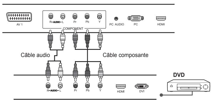 HUMAX LGB-19DXT - Utilisation du cable audio/vidéo composante - 2