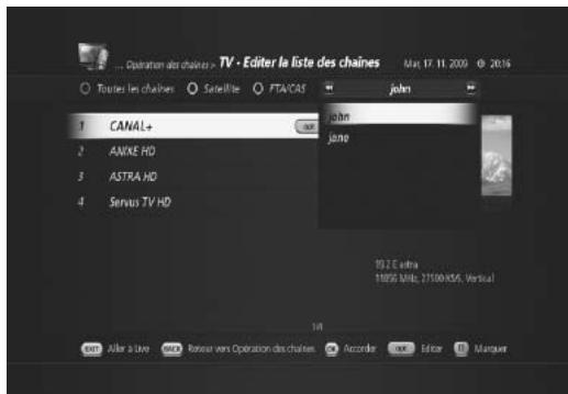 HUMAX TN-5000HD - Sélection de groupes préférentiels - 1