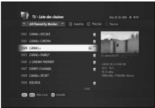 HUMAX TN-5000HD - Liste des chaînes - 1