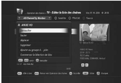 HUMAX TN-5000HD - Verrouillage/déverrouillage de chaînes - 1