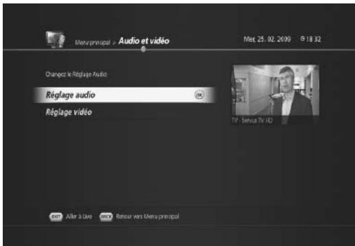 HUMAX TN-5000HD - Paramètres audio (MENU > Audio/vidéo) - 2