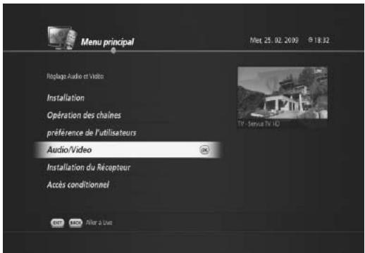 HUMAX TN-5000HD - Paramètres audio (MENU > Audio/vidéo) - 1