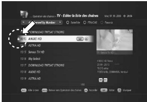 HUMAX TN-5000HD - Verrouillage/déverrouillage de chaînes - 2