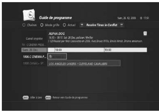 HUMAX TN-5000HD - Gestionnaire de conflits d'enregistrements - 1