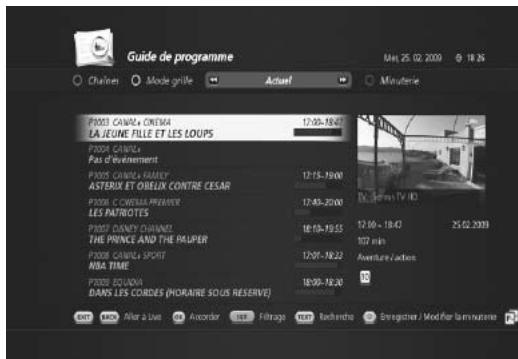 HUMAX TN-5000HD - Mode actuel : bouton jaune - 1