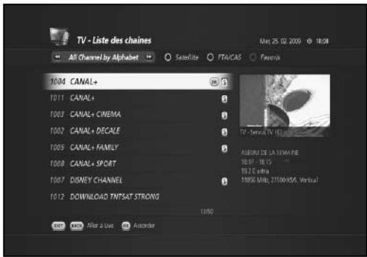 HUMAX TN-5000HD - Liste des chaînes - 2