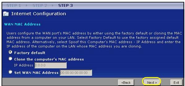ZYXEL NBG-417N - Festlegend der WAN MAC-Adresse - 1