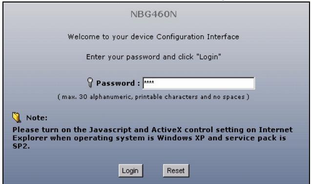 ZYXEL NBG-460N - Acceder au configurateur Web - 1