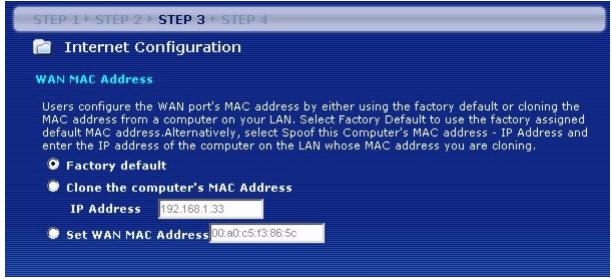 ZYXEL NBG-460N - Adresse MAC WAN - 1