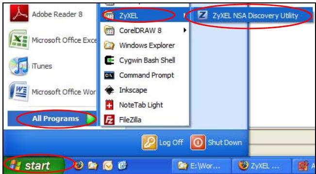 ZYXEL NSA-2401 - Use the NDU to Discover the NSA IP Address - 3