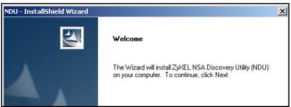 ZYXEL NSA-2401 - Ermitteln der IP-Adresse des NSA mit dem NDU - 2
