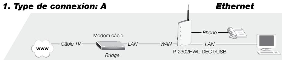 ZYXEL P-2302HWL-DECT-USB - Types de connexion - 1