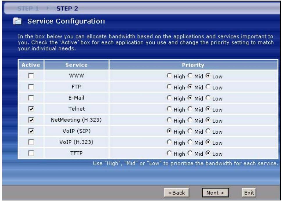 ZYXEL P-2602H-D1A - Click BANDWIDTH MANAGEMENT SETUP. - 3