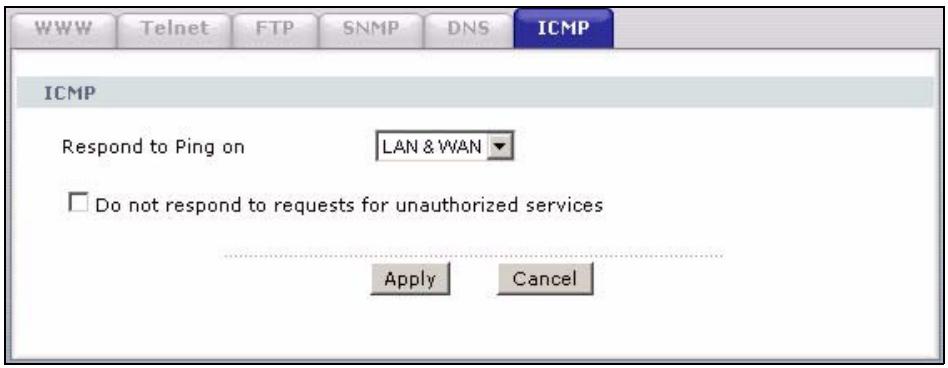 ZYXEL P-2602H-D1A - Configuring ICMP - 1