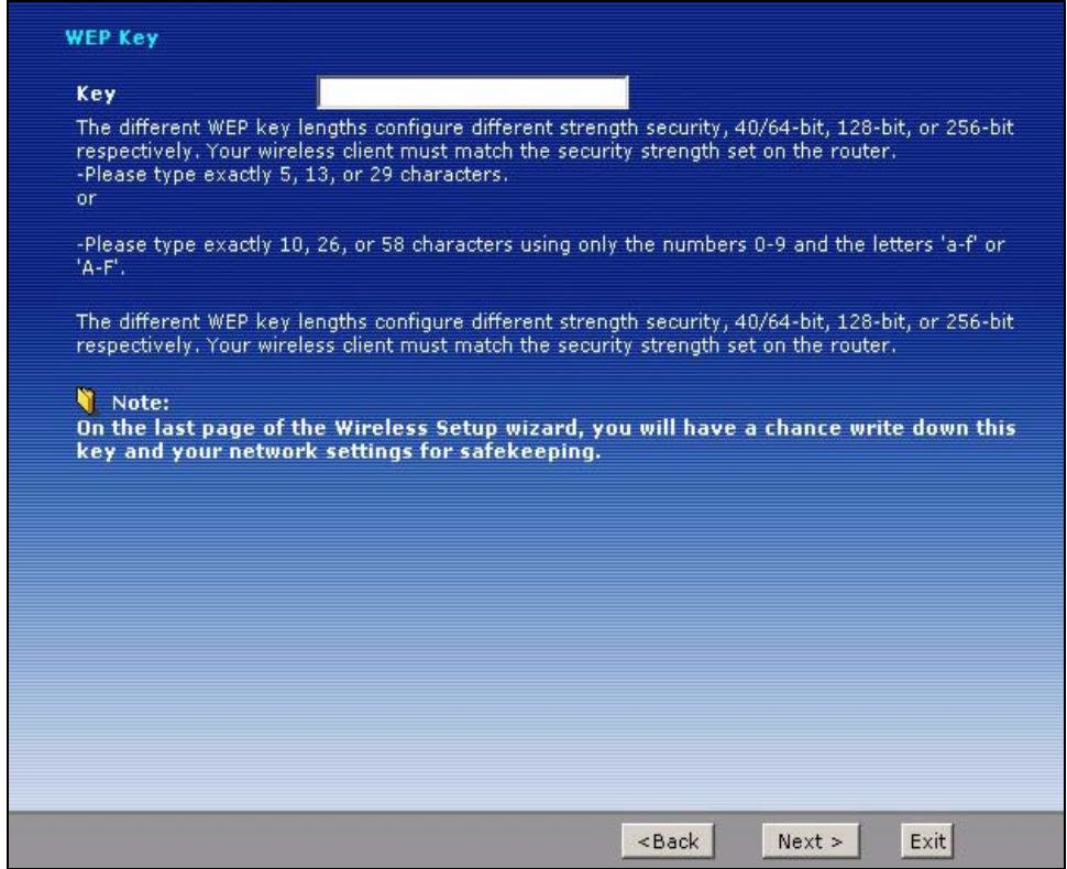 ZYXEL P-2602H-D1A - Manually Assign a WEP key - 1