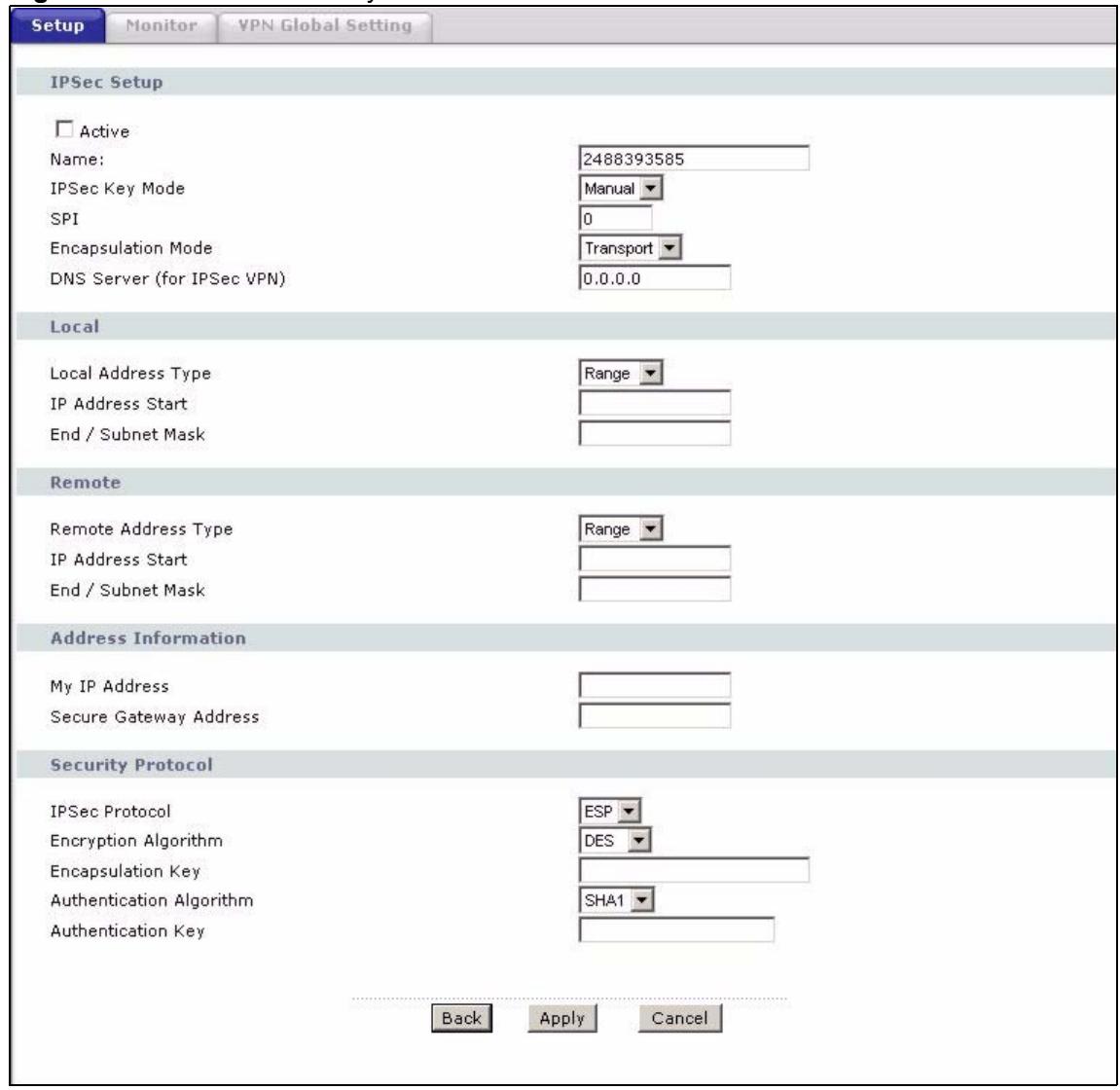 ZYXEL P-2602H-D1A - Configuring Manual Key - 1
