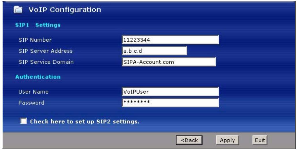ZYXEL P-2602H-D1A - VoIP Wizard Setup - 3