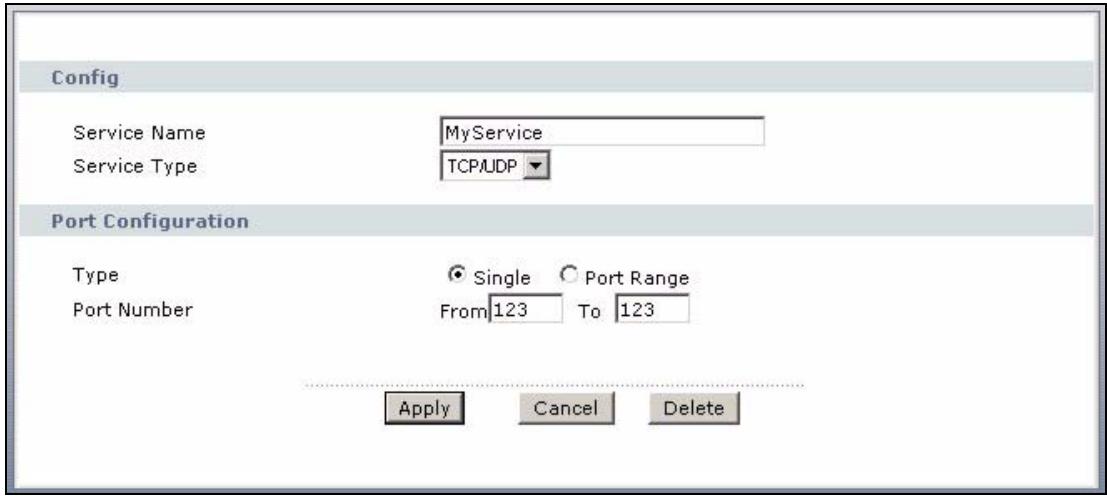 ZYXEL P-2602H-D1A - Example Firewall Rule - 2
