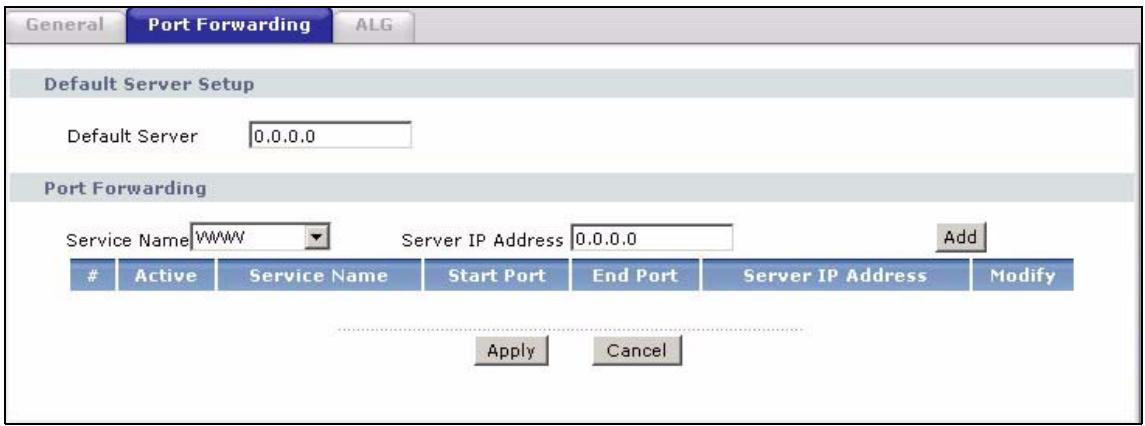 ZYXEL P-2602H-D1A - Configuring Port Forwarding - 1
