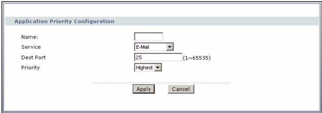 ZYXEL P-2602H-D1A - Application Priority Configuration - 1
