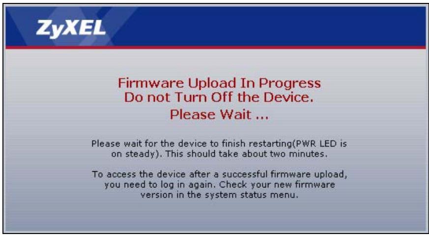 ZYXEL P-2602H-D1A - Firmware Upgrade Screen - 2