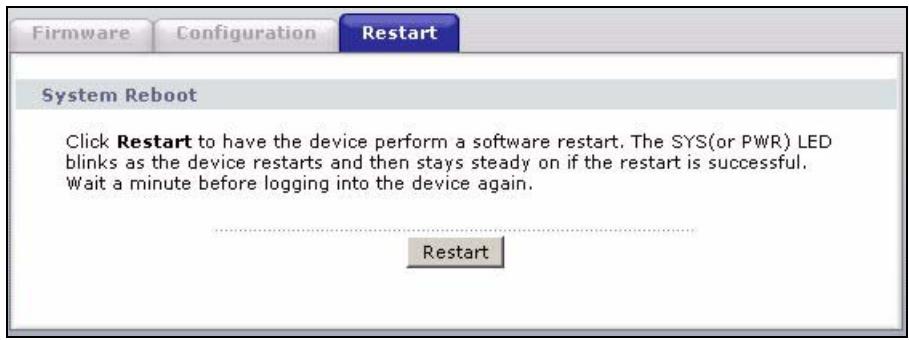 ZYXEL P-2602H-D1A - Restart - 1