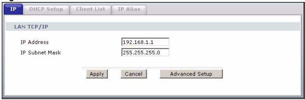 ZYXEL P-2602H-D1A - Configuring LAN IP - 1