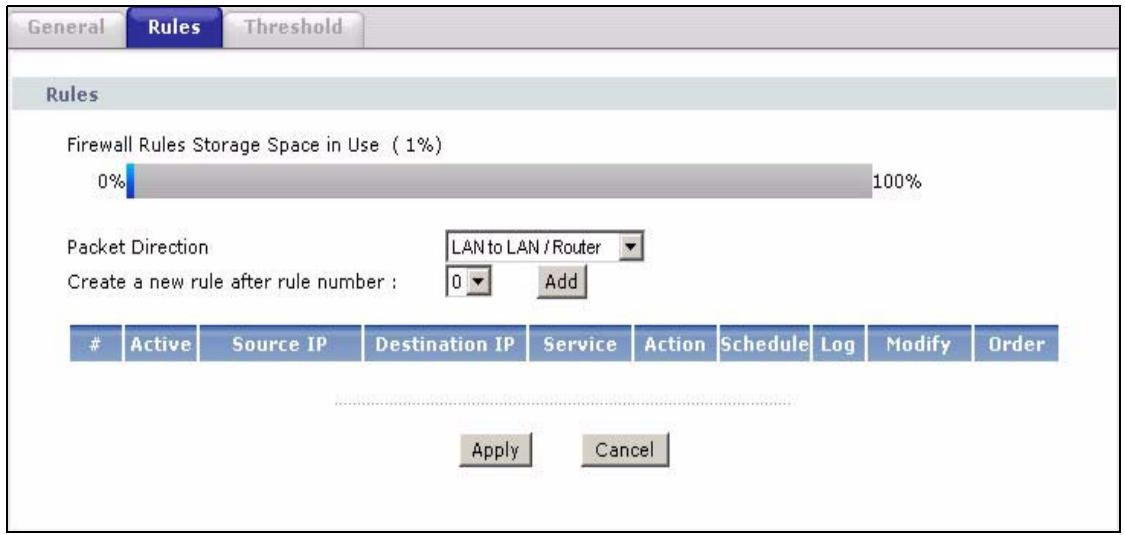 ZYXEL P-2602H-D1A - Firewall Rules Summary - 1