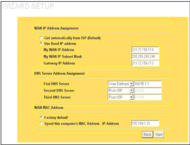 ZYXEL P-334 - WIZARD SETUP - 1