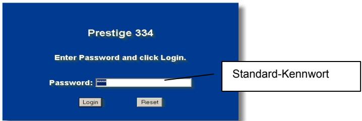 ZYXEL PRESTIGE 334 - Zugriff auf Ihr Prestige über Webkonfigurator - 2