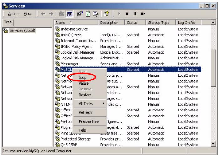 ZYXEL VANTAGE REPORT - Fermez MySQL et Tomcat - 1